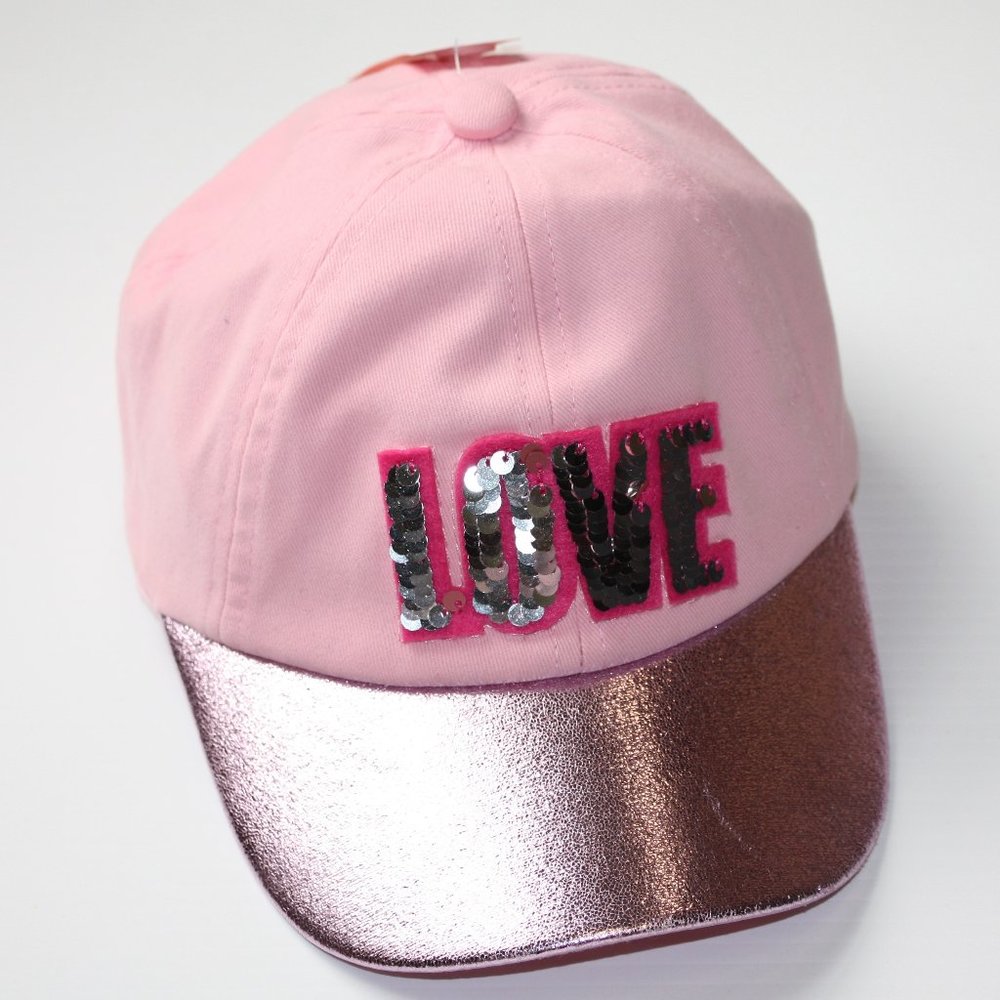 Joe Fresh Girl's Pink Love Baseball Hat size S NWT